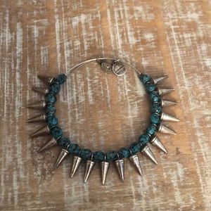Alex and Ani turquoise & silver spike bracelet